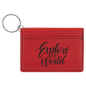 4 1/4" x 3" Red Laserable Leatherette Keychain ID Holder (Sold by Case of 10)