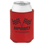3 3/4" Red Laserable Leatherette Beverage Holder (Sold by Case of 25)