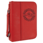 6 3/4" x 9 1/4" Red Leatherette Book/Bible Cover with Handle & Zipper (Sold by Case of 6)