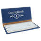 6 3/4" x 3 1/2" Blue/Silver Laserable Leatherette Checkbook Cover (Sold by Case of 10)