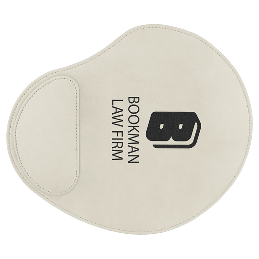 9" x 10 1/4" White Laserable Leatherette Mouse Pad (Sold by Case of 6)