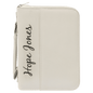 6 3/4" x 9 1/4" White Leatherette Book/Bible Cover with Handle & Zipper (Sold by Case of 6)