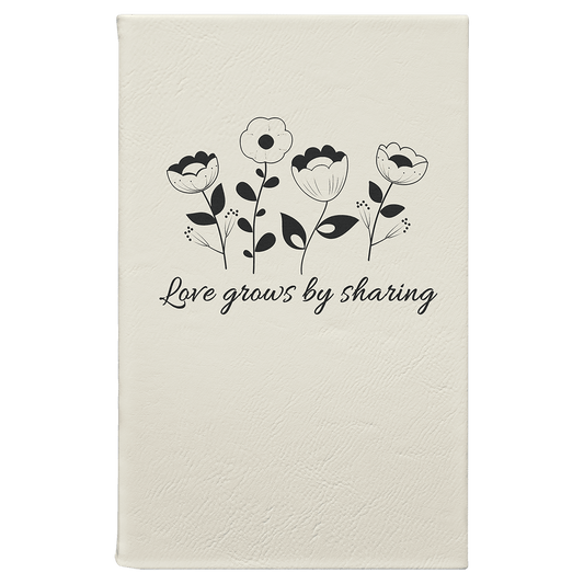 5 1/4" x 8 1/4" White/Black Laserable Leatherette Journal with Lined Notepad (Sold by Case of 4)