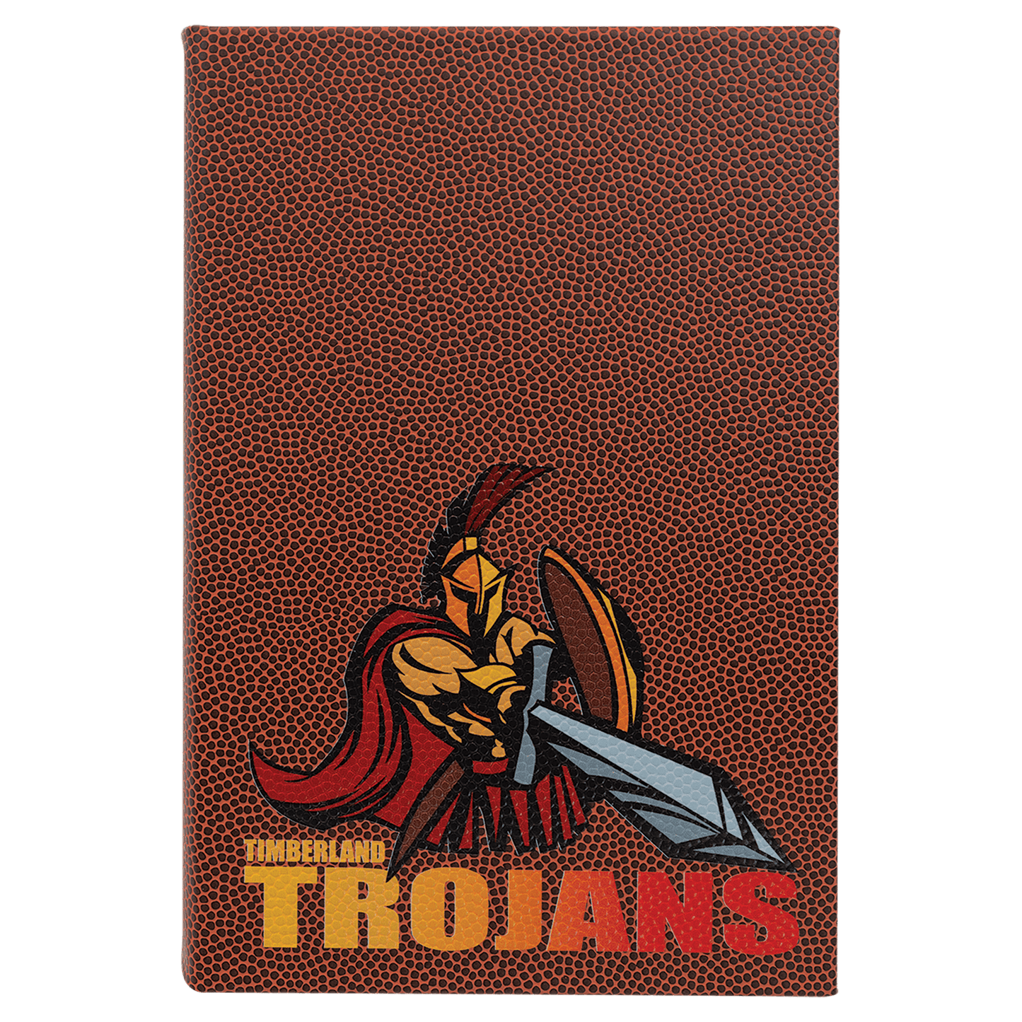 5 1/4" x 8 1/4" Football Laserable Leatherette Journal with Lined Notepad (Sold by Case of 4)