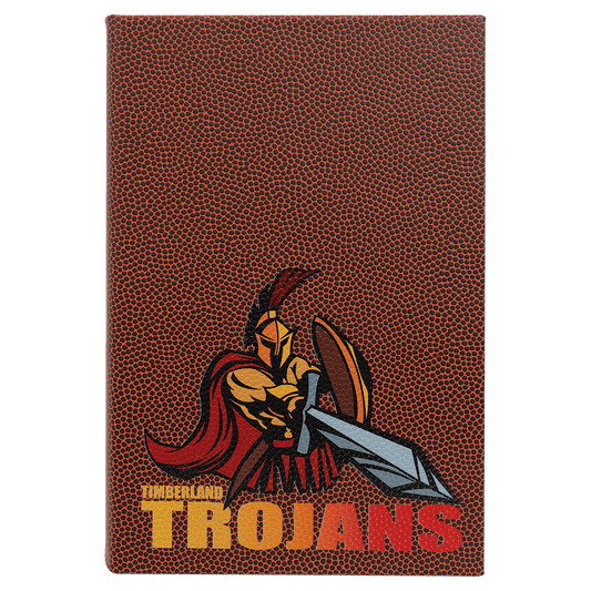 5 1/4" x 8 1/4" Football Laserable Leatherette Journal with Lined Notepad (Sold by Case of 4)