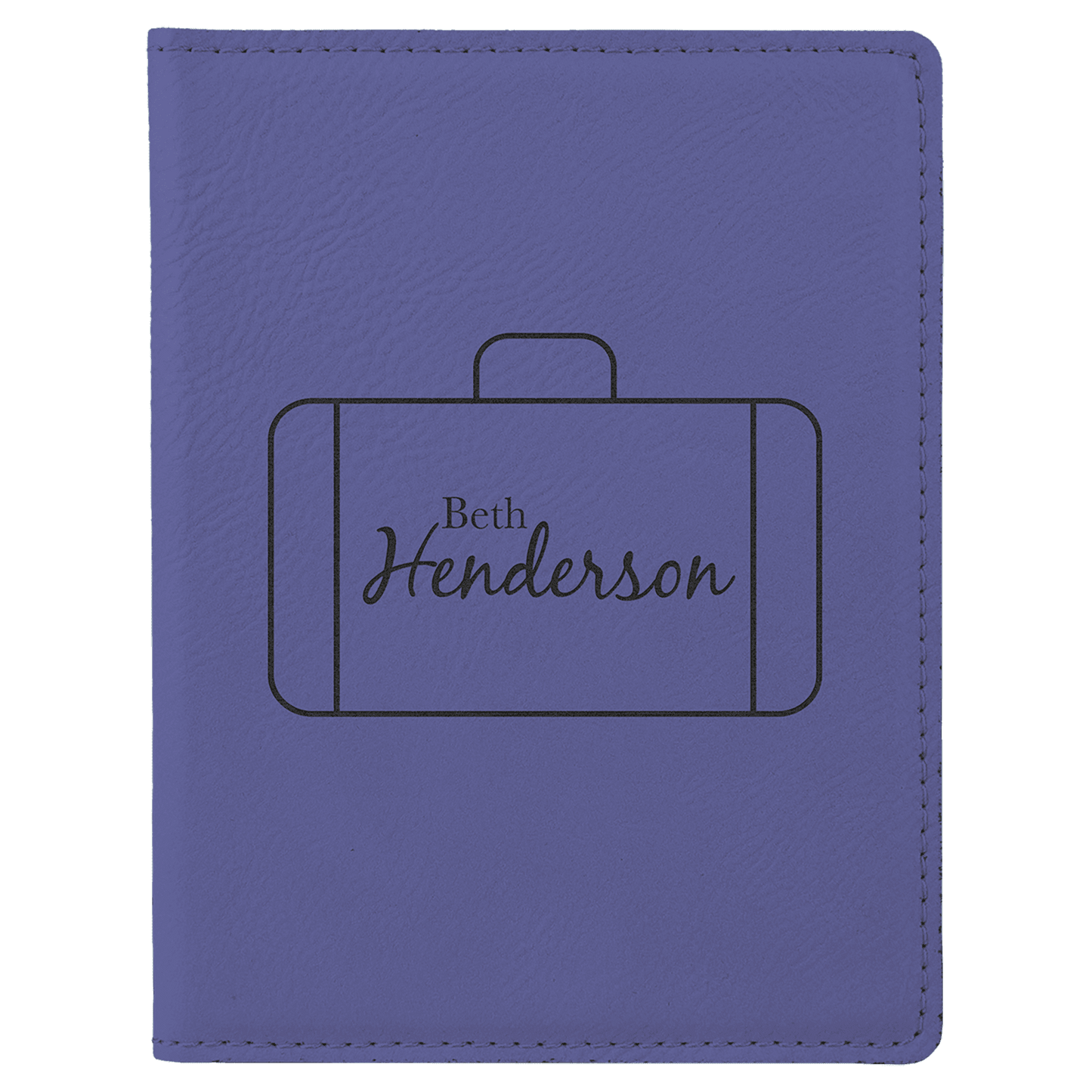 4 1/4" x 5 1/2" Purple Laserable Leatherette Passport Holder (Sold by Case of 6)
