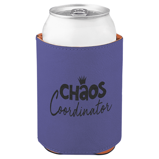 3 3/4" Purple Laserable Leatherette Beverage Holder (Sold by Case of 25)