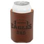 3 3/4" Football Laserable Leatherette Beverage Holder (Sold by Case of 25)
