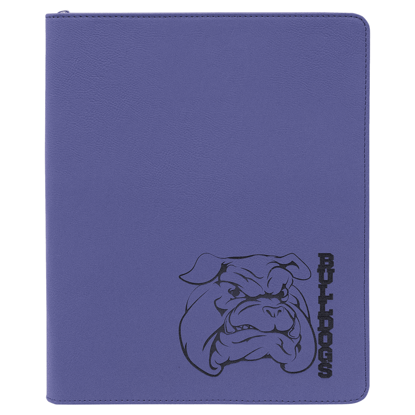 9 1/2" x 12" Purple with Zipper Laserable Leatherette Portfolio with Notepad (Sold by Case of 4)