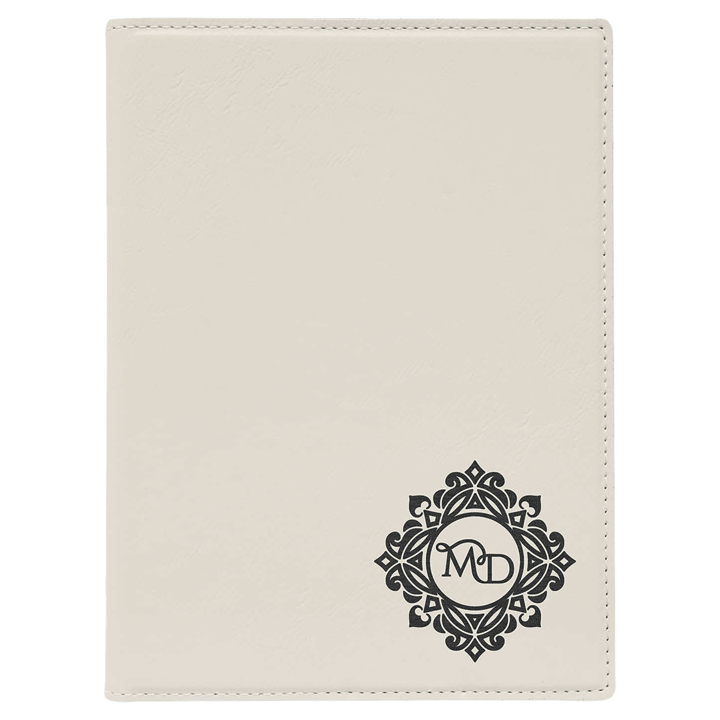 7" x 9" White Laserable Leatherette Small Portfolio with Notepad (Sold by Case of 4)