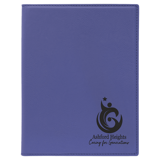 7" x 9" Purple Laserable Leatherette Small Portfolio with Notepad (Sold by Case of 4)