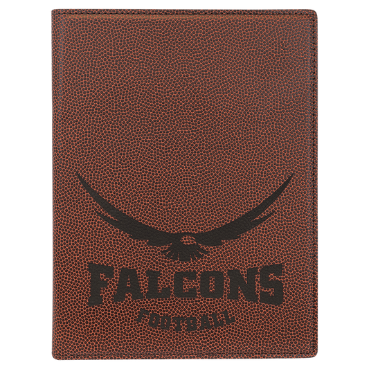 7" x 9" Football Laserable Leatherette Small Portfolio with Notepad (Sold by Case of 4)