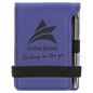 3 1/4" x 4 3/4" Purple Laserable Leatherette Mini Notepad with Pen (Sold by Case of 10)