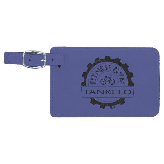 4 1/4" x 2 3/4" Purple Laserable Leatherette Luggage Tag (Sold by Case of 10)