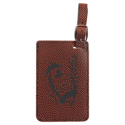4 1/4" x 2 3/4" Football Laserable Leatherette Luggage Tag (Sold by Case of 10)