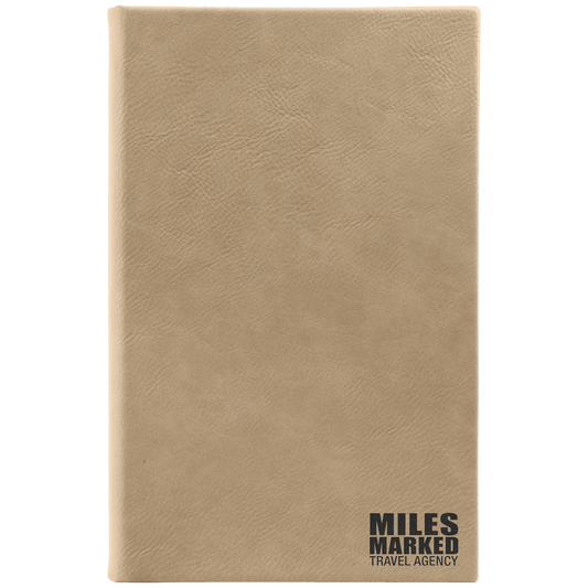 5 3/8" x 8 1/4" Light Brown Leatherette 110 Page Bound Journal with Ribbon Bookmark (Sold by Case of 1)