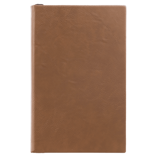 5 3/8" x 8 1/4" Dark Brown Leatherette 110 Page Bound Journal with Ribbon Bookmark (Sold by Case of 4)