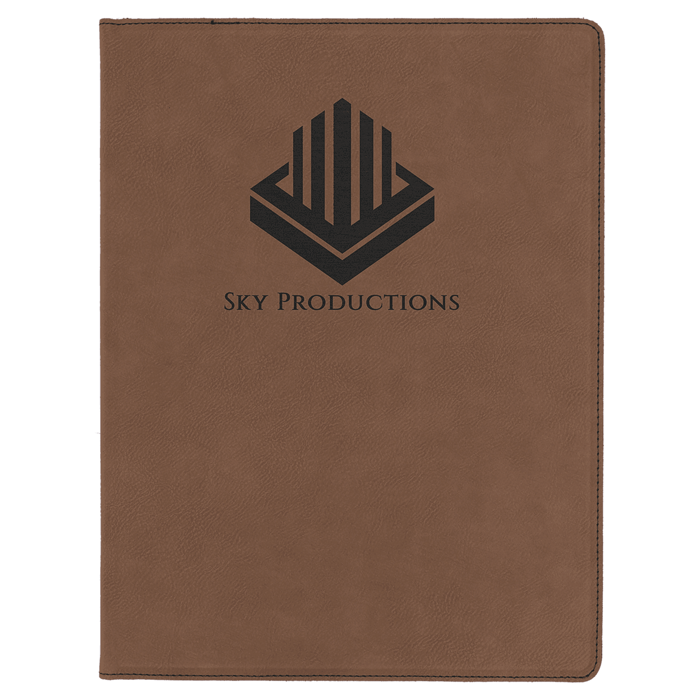 9 1/2" x 12" Dark Brown Laserable Leatherette Portfolio with Lined Pad (Sold by Case of 4)