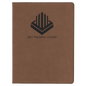 9 1/2" x 12" Dark Brown Laserable Leatherette Portfolio with Lined Pad (Sold by Case of 4)