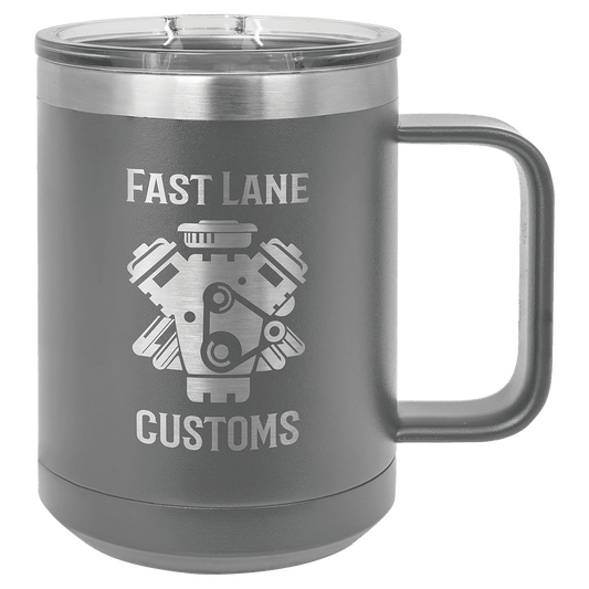 Polar Camel 15 oz. Dark Gray Vacuum Insulated Mug with Slider Lid (Sold by Case of 12)
