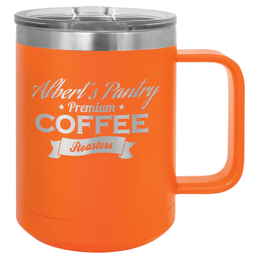 Polar Camel 15 oz. Orange Vacuum Insulated Mug with Slider Lid (Sold by Case of 12)