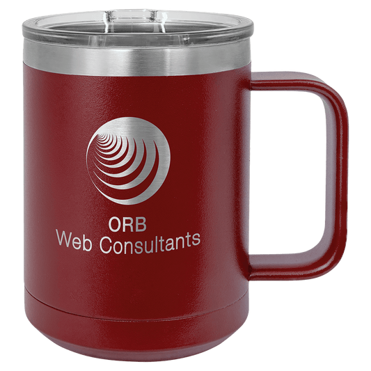 Polar Camel 15 oz. Maroon Vacuum Insulated Mug with Slider Lid (Sold by Case of 12)