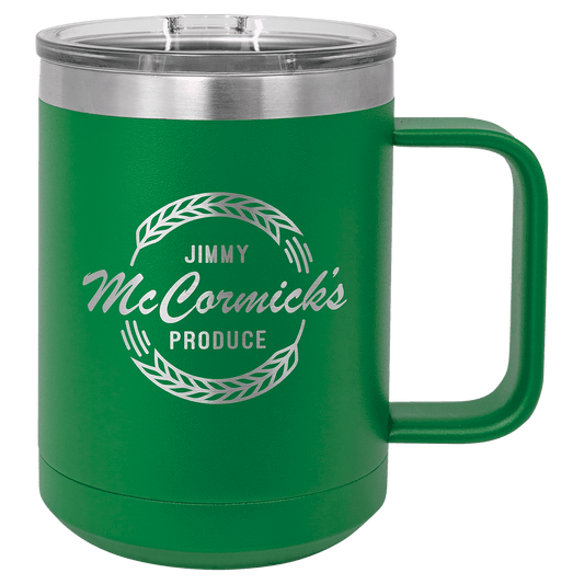 Polar Camel 15 oz. Green Vacuum Insulated Mug with Slider Lid (Sold by Case of 12)