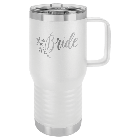 Polar Camel 20 oz. White Vacuum Insulated Travel Mug with Slider Lid (Sold by Case of 24)