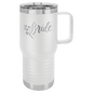 Polar Camel 20 oz. White Vacuum Insulated Travel Mug with Slider Lid (Sold by Case of 24)