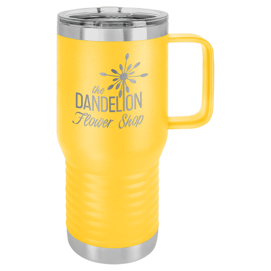 Polar Camel 20 oz. Yellow Vacuum Insulated Travel Mug with Slider Lid (Sold by Case of 24)