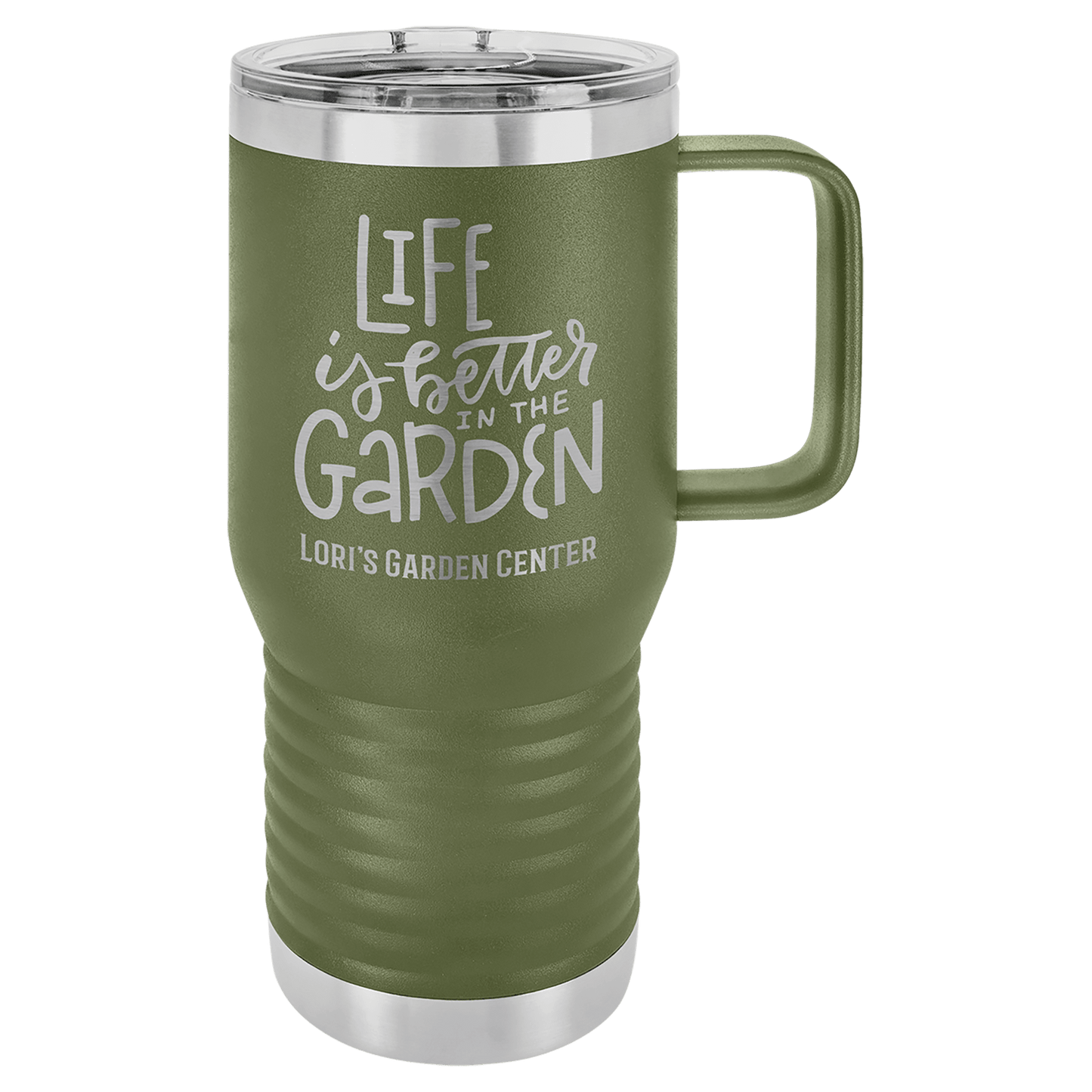 Polar Camel 20 oz. Olive Green Vacuum Insulated Travel Mug with Slider Lid (Sold by Case of 24)