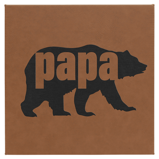 10" x 10" Dark Brown Laserable Leatherette Wall Decor with Sawtooth Hanger (Sold by Case of 6)