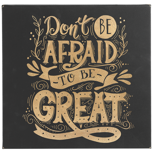 10" x 10" Black/Gold Laserable Leatherette Wall Decor with Sawtooth Hanger (Sold by Case of 6)