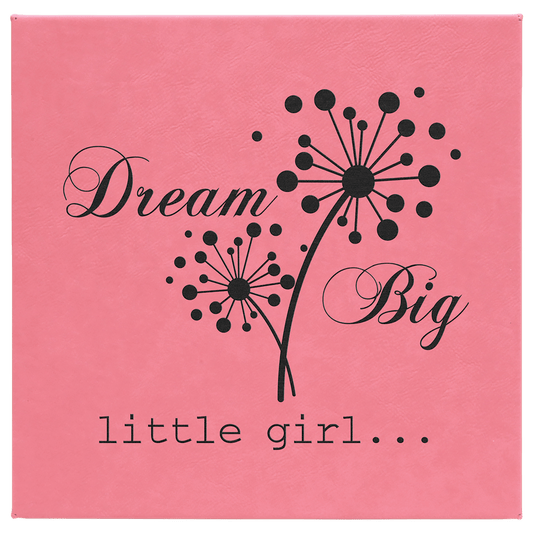 10" x 10" Pink Laserable Leatherette Wall Decor with Sawtooth Hanger (Sold by Case of 6)