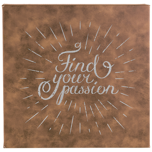 10" x 10" Rustic/Silver Laserable Leatherette Wall Decor with Sawtooth Hanger (Sold by Case of 6)