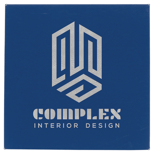 10" x 10" Blue/Silver Laserable Leatherette Wall Decor with Sawtooth Hanger (Sold by Case of 6)