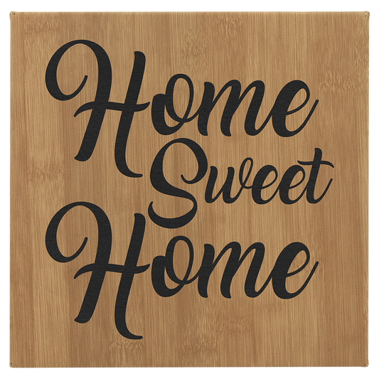 10" x 10" Bamboo Laserable Leatherette Wall Decor with Sawtooth Hanger (Sold by Case of 6)