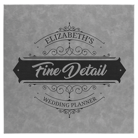 14" x 14" Gray Laserable Leatherette Wall Decor with Sawtooth Hanger (Sold by Case of 6)