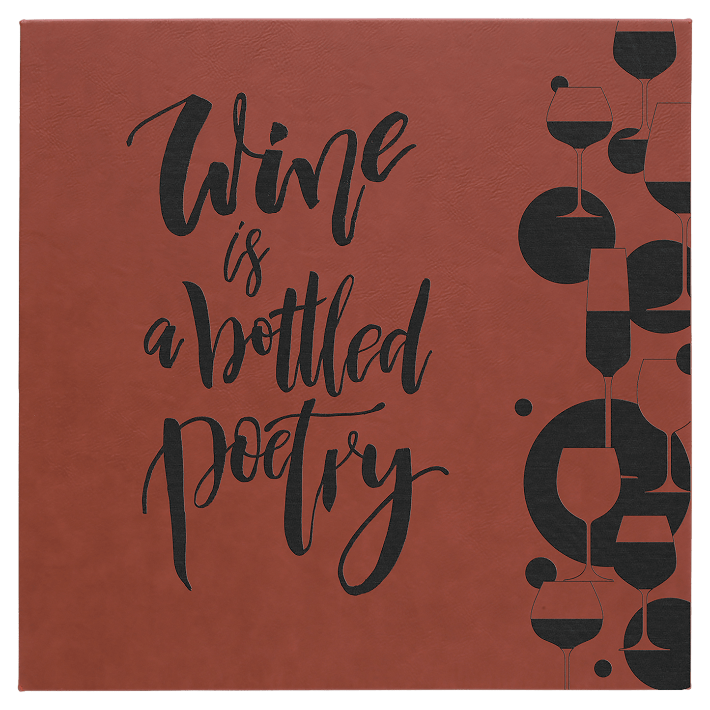 14" x 14" Rose Laserable Leatherette Wall Decor with Sawtooth Hanger (Sold by Case of 6)