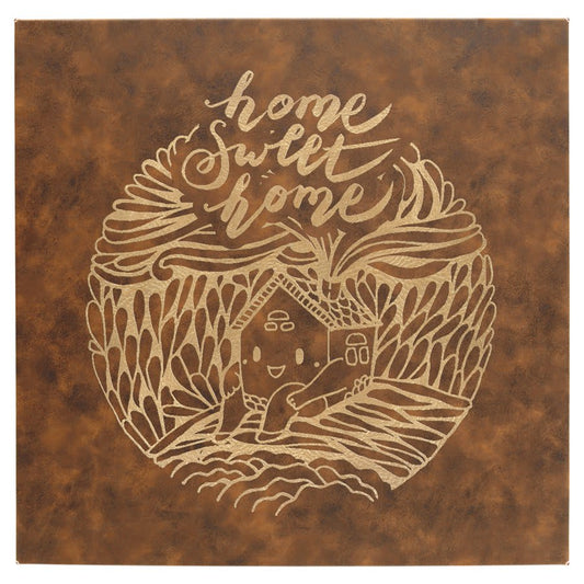 14" x 14" Rustic/Gold Laserable Leatherette Wall Decor with Sawtooth Hanger (Sold by Case of 6)