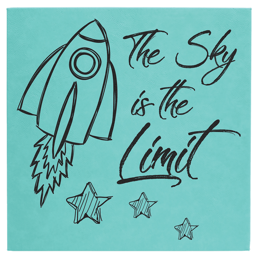 14" x 14" Teal Laserable Leatherette Wall Decor with Sawtooth Hanger (Sold by Case of 6)