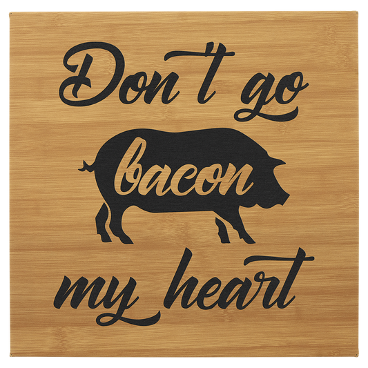 14" x 14" Bamboo Laserable Leatherette Wall Decor with Sawtooth Hanger (Sold by Case of 6)