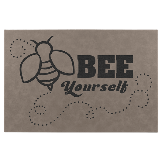 12" x 18" Gray Laserable Leatherette Wall Decor with Sawtooth Hanger (Sold by Case of 6)