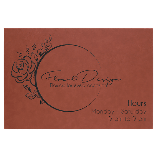 12" x 18" Rose Laserable Leatherette Wall Decor with Sawtooth Hanger (Sold by Case of 6)