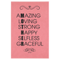 12" x 18" Pink Laserable Leatherette Wall Decor with Sawtooth Hanger (Sold by Case of 6)