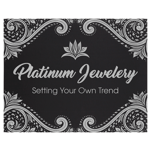 12" x 18" Black/Silver Laserable Leatherette Wall Decor with Sawtooth Hanger (Sold by Case of 6)