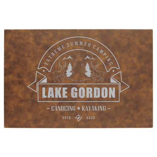 12" x 18" Rustic/Silver Laserable Leatherette Wall Decor with Sawtooth Hanger (Sold by Case of 6)