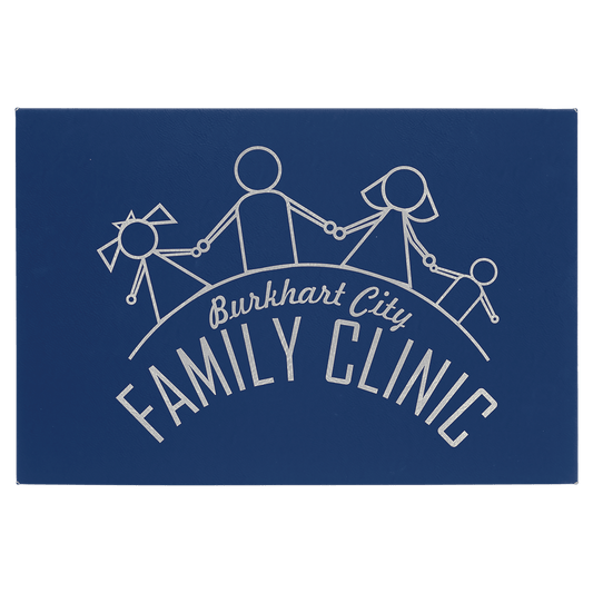 12" x 18" Blue/Silver Laserable Leatherette Wall Decor with Sawtooth Hanger (Sold by Case of 6)