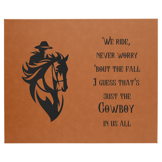 16" x 20" Rawhide Laserable Leatherette Wall Decor with Sawtooth Hanger (Sold by Case of 6)
