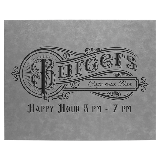 16" x 20" Gray Laserable Leatherette Wall Decor with Sawtooth Hanger (Sold by Case of 6)